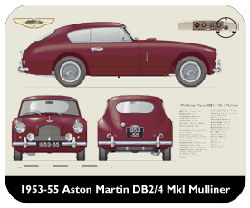 Aston Martin DB2/4 MkI Mulliner 1953-55 Place Mat, Small